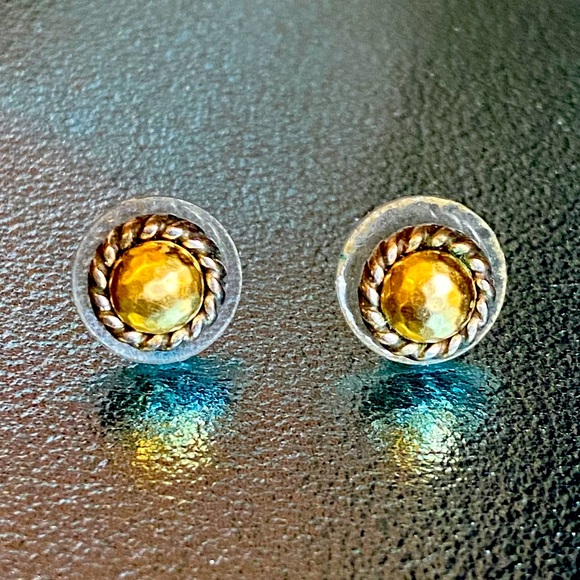 VTG- Retired Brighton Two Tone Stud Earrings